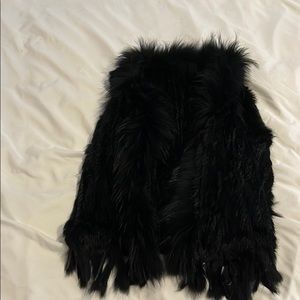 Black rabbit fur vest
